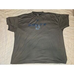 NFL Team Apparel Indianapolis Colts Mens 5XL Charcoal Gray Performance T-Shirt